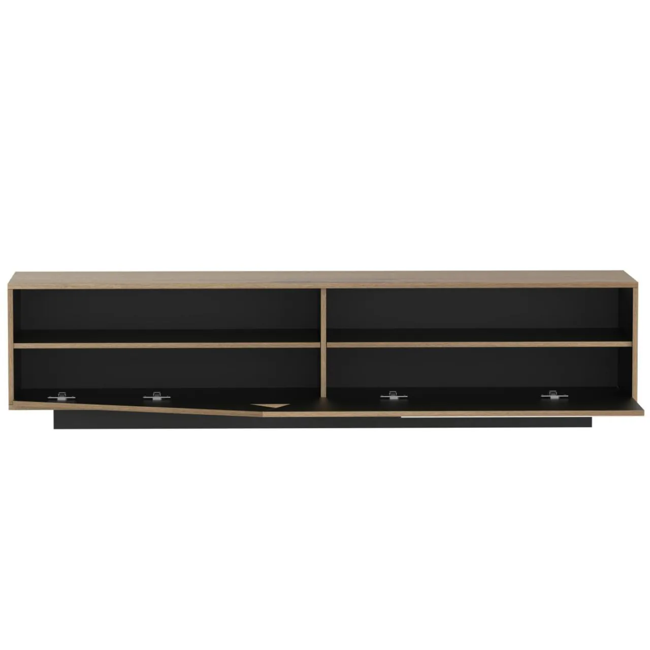 EMINZA Meuble TV en design (L180 x 40 cm) Alabama Blanc, noir et naturel Bois Online