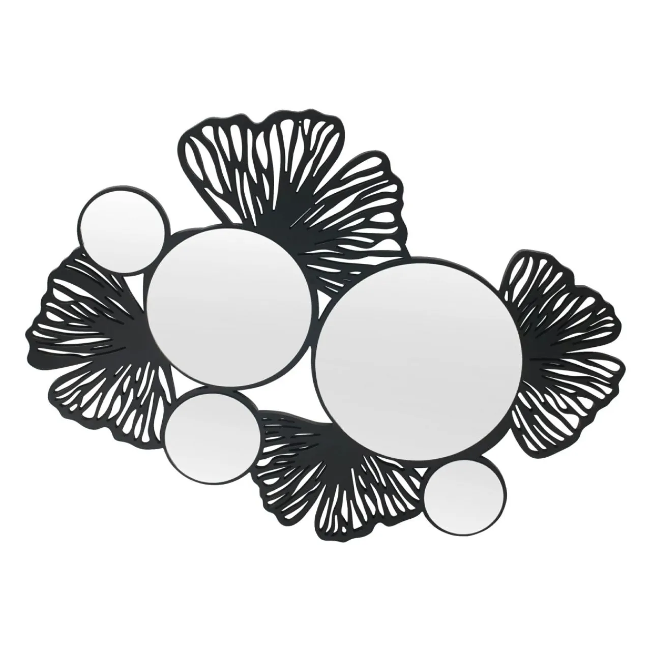 EMINZA Miroir et décoration murale en bois (77 cm) Ginkgo Noir Hot