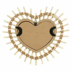 OSTARIA Miroir mural en bambou (H22 cm) Coeur Naturel Online