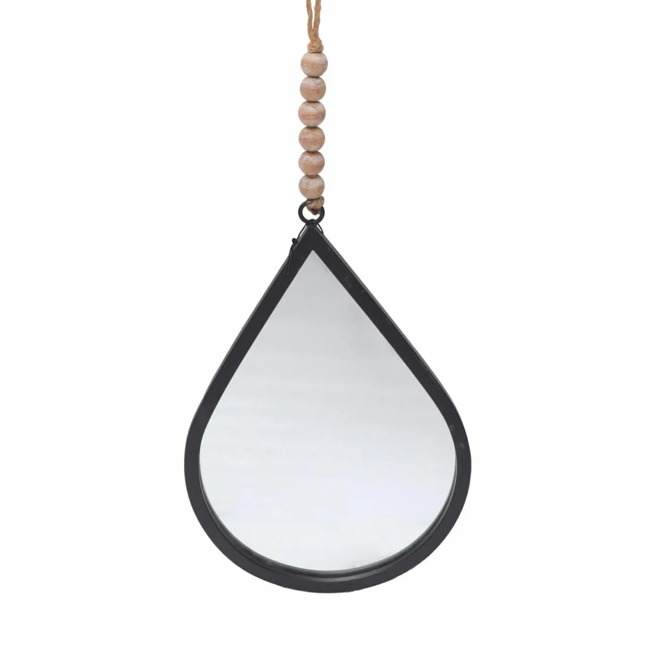EMINZA Miroir mural en métal (H37 cm) Goutte d'eau Noir