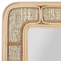 OSTARIA Miroir mural rectangulaire en rotin (H39 cm) Dalila Naturel Clearance