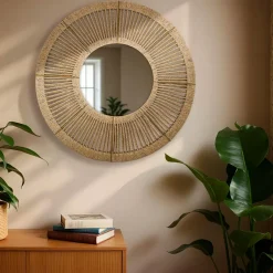 EMINZA Miroir mural rond en corde (D60 cm) Suva Naturel Discount