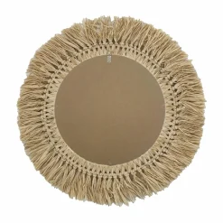 EMINZA Miroir mural rond en fibres les (D50 cm) Makira Beige Naturel Clearance
