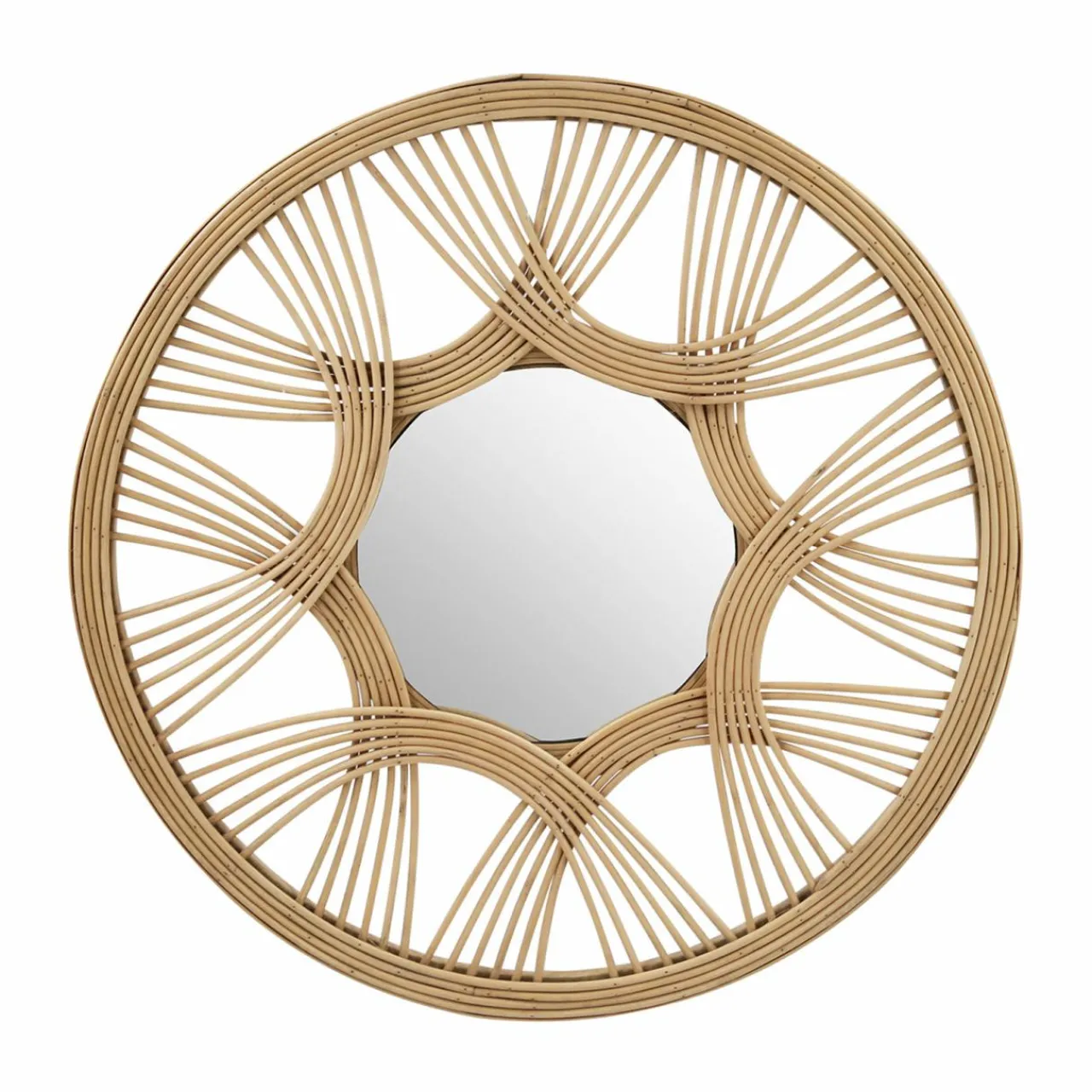 EMINZA Miroir mural rotin rond (D45 cm) Honiara Naturel Clearance