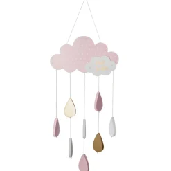 Atmosphera createur d'interieur for kids Mobile bébé bois et coton (H57.5 cm) Nuage Rose Best