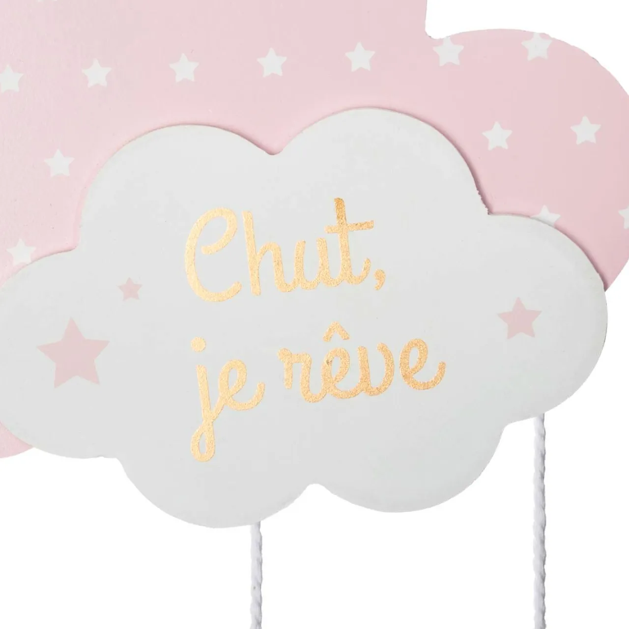Atmosphera createur d'interieur for kids Mobile bébé bois et coton (H57.5 cm) Nuage Rose Best