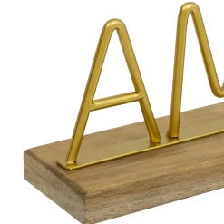 ATMOSPHERA Mot à poser métal et bois (25,5 cm) Amour Or Clearance