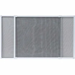 LUANCE Moustiquaire fenêtre cadre extensible (H50 x L 70 / 130 cm) et gris Blanc Discount