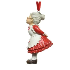 KAEMINGK Mère Noël à suspendre (H10 cm) Christmas et blanc Rouge
