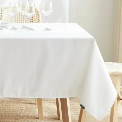 EMINZA Nappe carrée anti tache (100 x 100 cm) Elise he Blanc Online