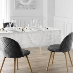 douceur d'intu017drieur Nappe de Noël rectangulaire anti tache (140 x 240 cm) Mikado et doré Blanc Online