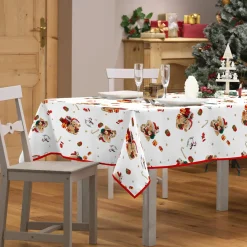 douceur d'intu017drieur Nappe de Noël rectangulaire anti tache (150 x 300 cm) Oursons Rouge