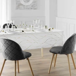 douceur d'intu017drieur Nappe de Noël rectangulaire anti tache (140 x 240 cm) Firmament et doré Blanc Outlet