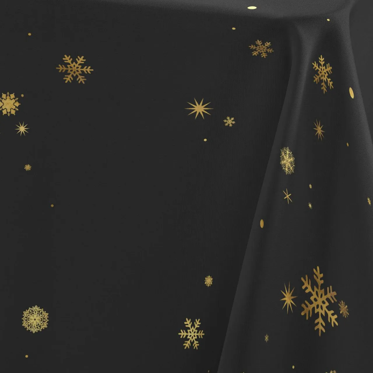 Douceur d interieur Nappe de Noël rectangulaire (150 x 300 cm) Constellation et doré Noir Best
