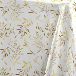 Douceur d interieur Nappe de Noël rectangulaire (140 x 240 cm) Naelle et doré Blanc Best
