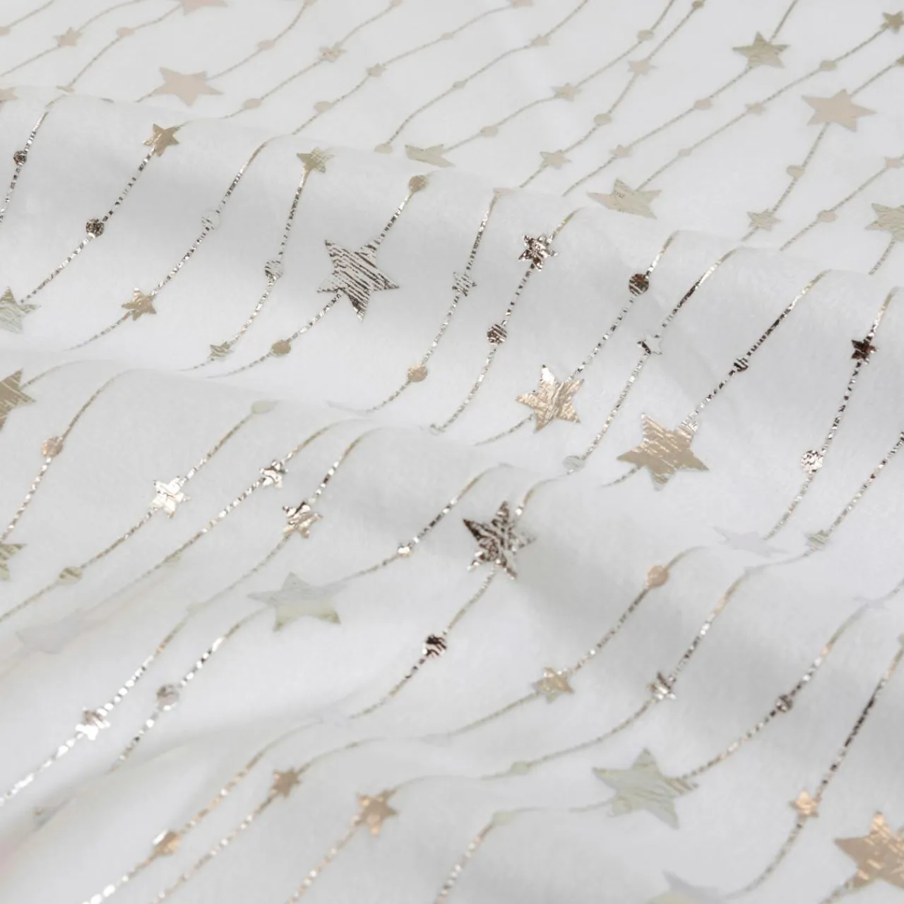 JJA Nappe de Noël rectangulaire (140 x 240 cm) Pluie d'étoiles he Blanc Online