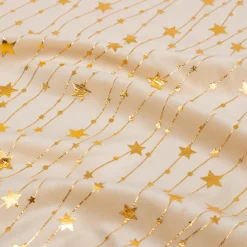 JJA Nappe de Noël rectangulaire (140 x 240 cm) Pluie d'étoiles et doré Ivoire Outlet