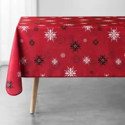 DOUCEUR D'INTERIEUR Nappe de Noël rectangulaire (150 x 240 cm) Enchanté Rouge Sale