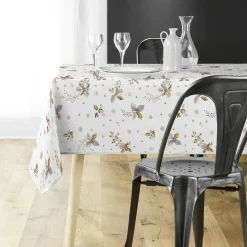 Douceur d interieur Nappe de Noël rectangulaire (150 x 300 cm) Guido Blanc Clearance