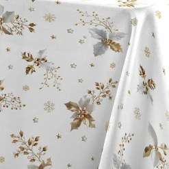 Douceur d interieur Nappe de Noël rectangulaire (150 x 300 cm) Guido Blanc Clearance
