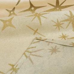 JJA Nappe de Noël rectangulaire (140 x 240 cm) Étoiles Célestes et doré Beige New