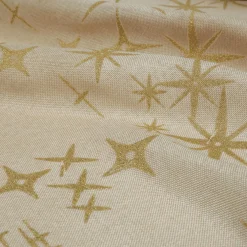 JJA Nappe de Noël rectangulaire (140 x 240 cm) Étoiles Célestes et doré Beige New