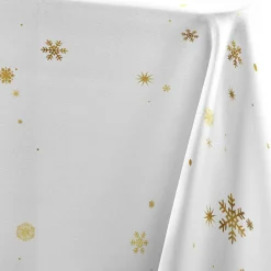 Douceur d interieur Nappe de Noël rectangulaire (150 x 240 cm) Constellation et doré Blanc Sale