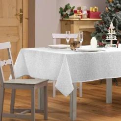 Douceur d interieur Nappe de Noël rectangulaire (140 x 240 cm) Strass Argent New