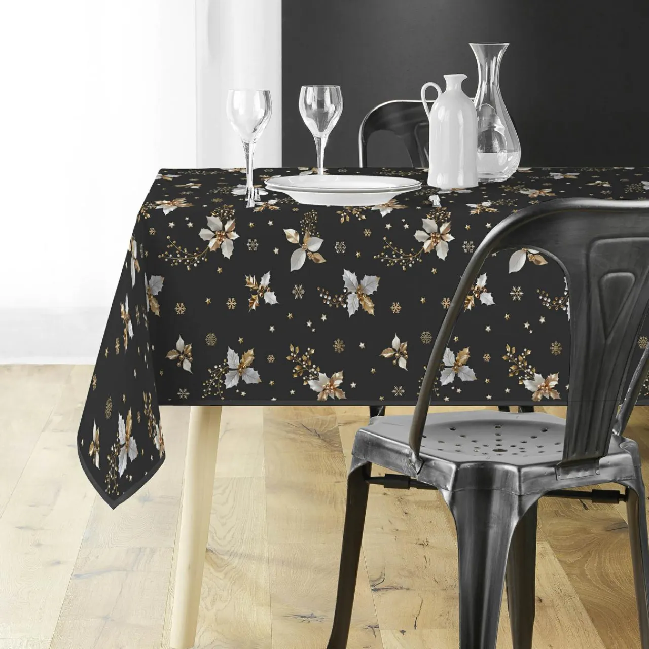 Douceur d interieur Nappe de Noël rectangulaire (150 x 300 cm) Guido Gris Anthracite Clearance
