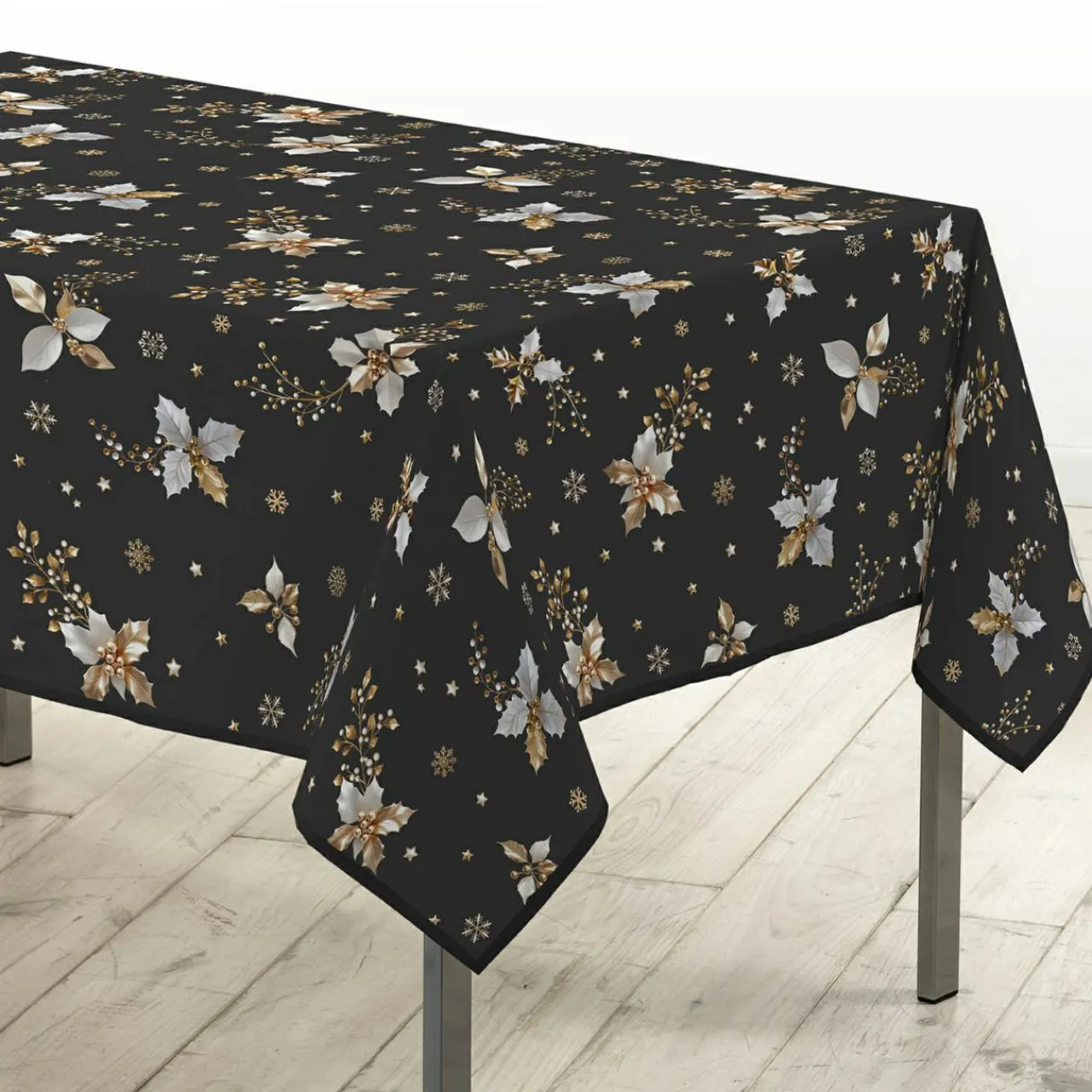 Douceur d interieur Nappe de Noël rectangulaire (150 x 300 cm) Guido Gris Anthracite Clearance