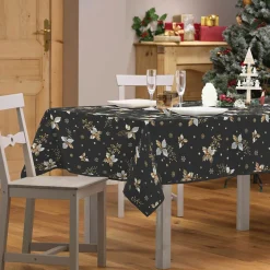 Douceur d interieur Nappe de Noël rectangulaire (150 x 300 cm) Guido Gris Anthracite Clearance
