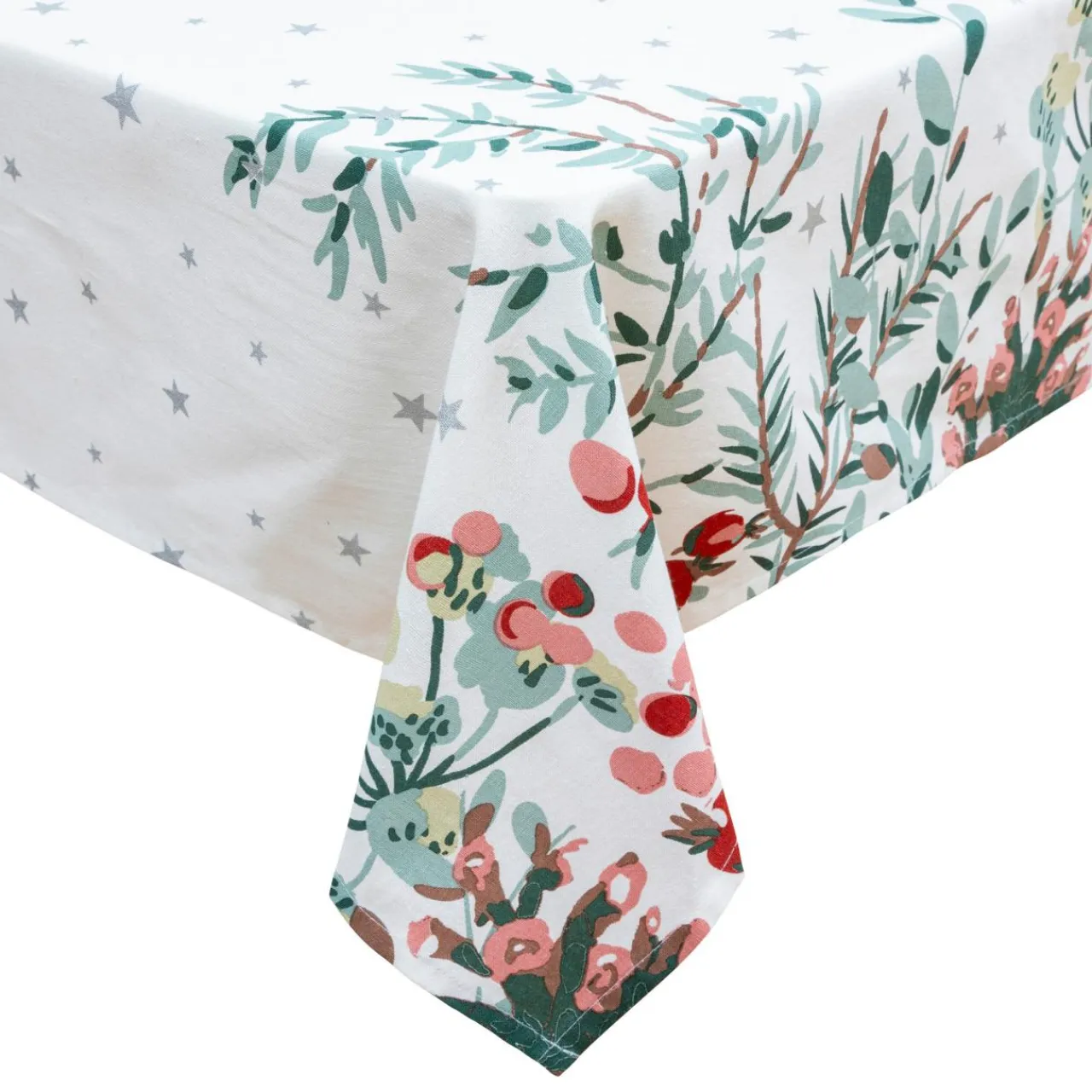 JJA Nappe de Noël rectangulaire (360 x 140 cm) Noël Nature Blanc New