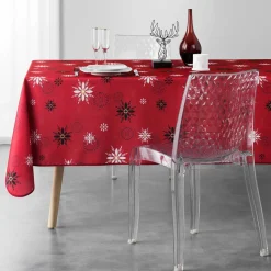 DOUCEUR D'INTERIEUR Nappe de Noël rectangulaire (150 x 300 cm) Enchanté Rouge Sale
