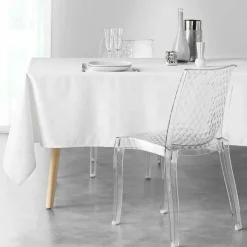 DOUCEUR D'INTERIEUR Nappe de Noël rectangulaire (140 x 240 cm) Etoiles Blanc