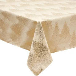 JJA Nappe de Noël rectangulaire (140 x 240 cm) Fêt de Sapin Or Sale