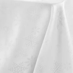 Douceur d interieur Nappe de Noël rectangulaire (140 x 300 cm) Flocon d'hiver Blanc