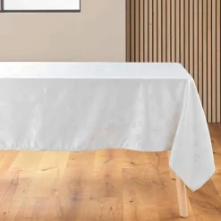 Douceur d interieur Nappe de Noël rectangulaire (140 x 300 cm) Flocon d'hiver Blanc
