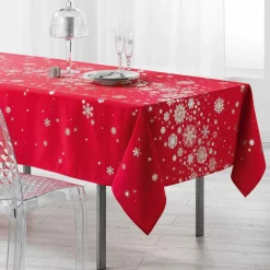 DOUCEUR D'INTERIEUR Nappe de Noël rectangulaire (150 x 300 cm) Constellation Rouge Hot