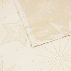 JJA Nappe de Noël rectangulaire (360 x 140 cm) Nuit étoilée et doré Beige Best