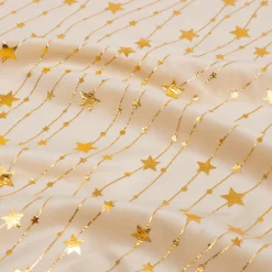 JJA Nappe de Noël rectangulaire (360 x 140 cm) Pluie d'étoiles et doré Ivoire Online