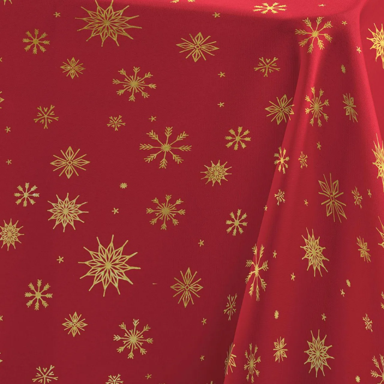 Douceur d interieur Nappe de Noël rectangulaire (140 x 240 cm) Astrelia et or Rouge Clearance