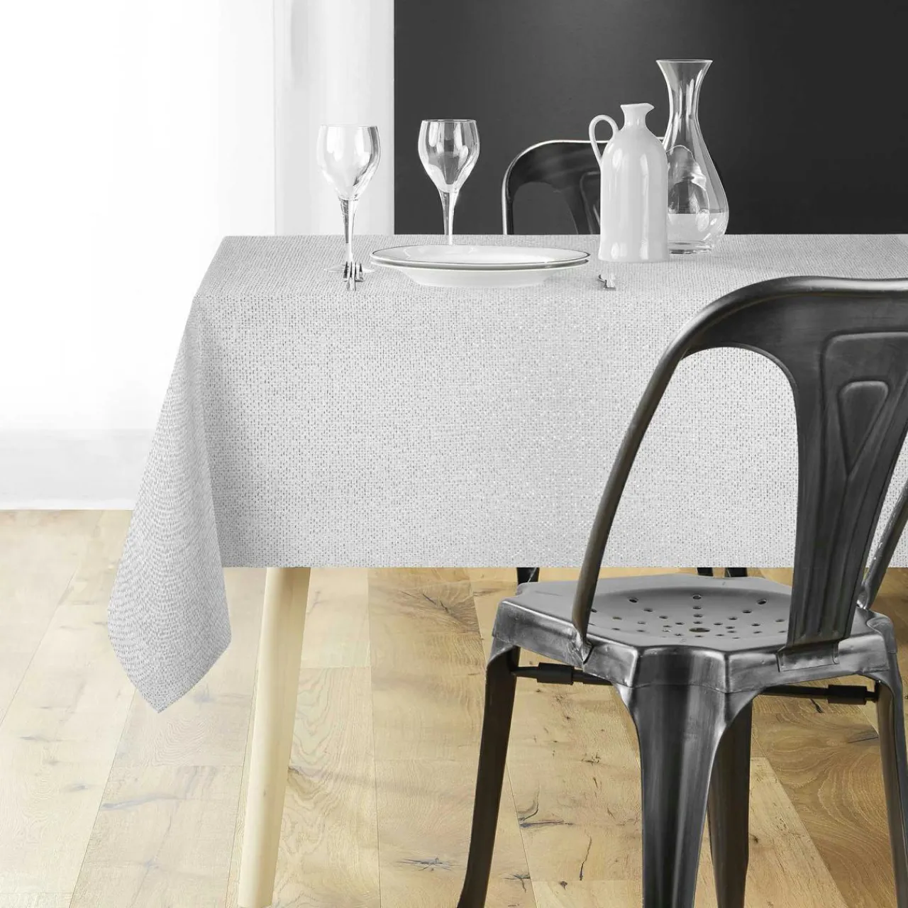 Douceur d interieur Nappe de Noël rectangulaire (140 x 300 cm) Strass Argent Hot