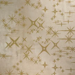 JJA Nappe de Noël rectangulaire (360 x 140 cm) Étoiles Célestes et doré Beige Best