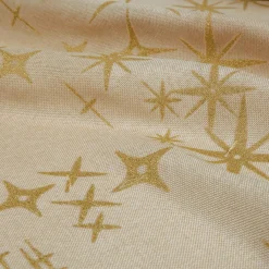 JJA Nappe de Noël rectangulaire (360 x 140 cm) Étoiles Célestes et doré Beige Best
