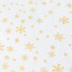 JJA Nappe de Noël rectangulaire (140 x 240 cm) Flocon de Neige et or Blanc Sale