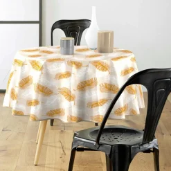 douceur d'intu017drieur Nappe enduite PVC Ronde (160 cm) Sarina Taupe Clearance