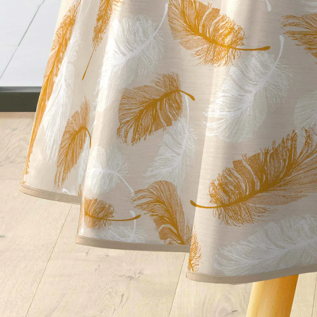 douceur d'intu017drieur Nappe enduite PVC Ronde (160 cm) Sarina Taupe Clearance