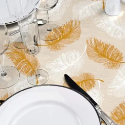 douceur d'intu017drieur Nappe enduite PVC Ronde (160 cm) Sarina Taupe Clearance