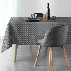 DOUCEUR D'INTERIEUR Nappe rectangulaire anti tache (150 x 240 cm) Artchic Gris Anthracite Best