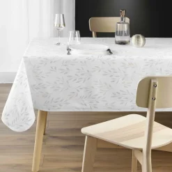 DOUCEUR D'INTERIEUR Nappe rectangulaire anti tache (150 x 240 cm) Lonigold he Blanc New